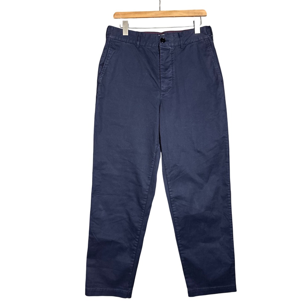 Alex Mill Womens Navy Blue Cotton Stretch Chino‎ Pants Button Fly Size 8 classic